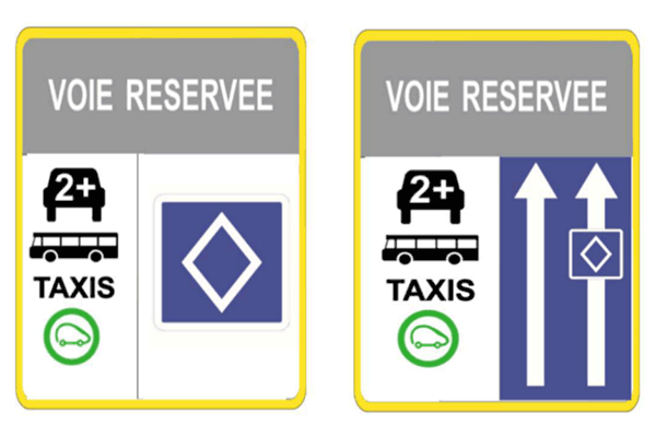 Panneaux voies reservees 600